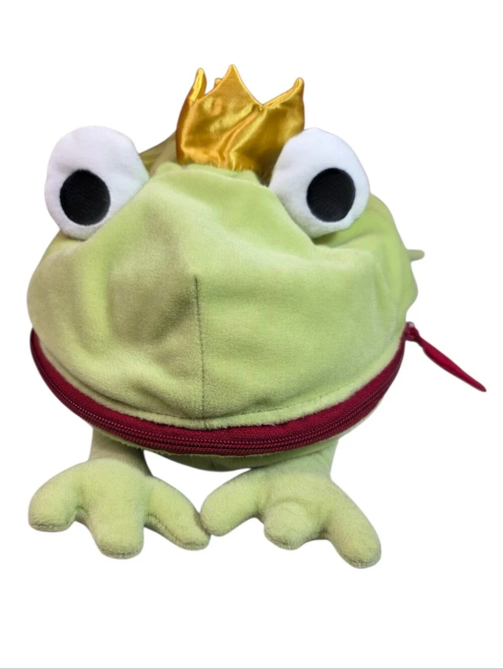 IKEA Green Frog Crown Prince Plush Zipper Mouth Fly Minnen Groda